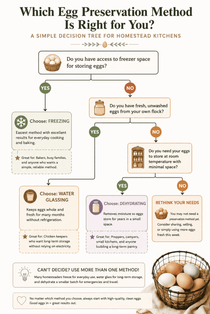Egg Preservation Method Flow Chart to determine which method is best for you